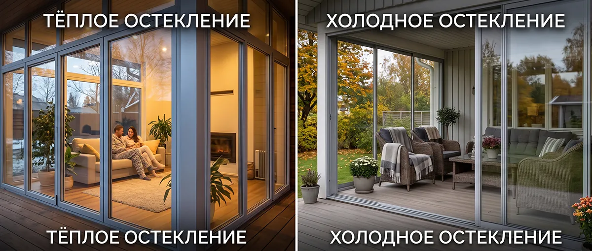 Холодное или теплое остекление террасы | Алюмир
